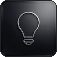 Minimal line lightbulb icon representing UX strategy and problem-solving