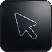 Minimal line icon of a cursor representing interaction design